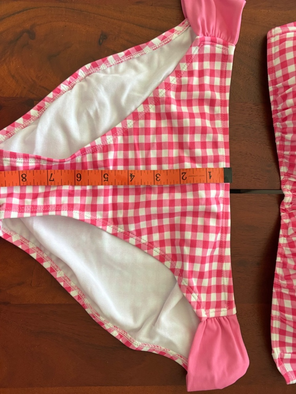 Lauren James pink gingham two piece bikini swimsuit L - Picture 8 of 14